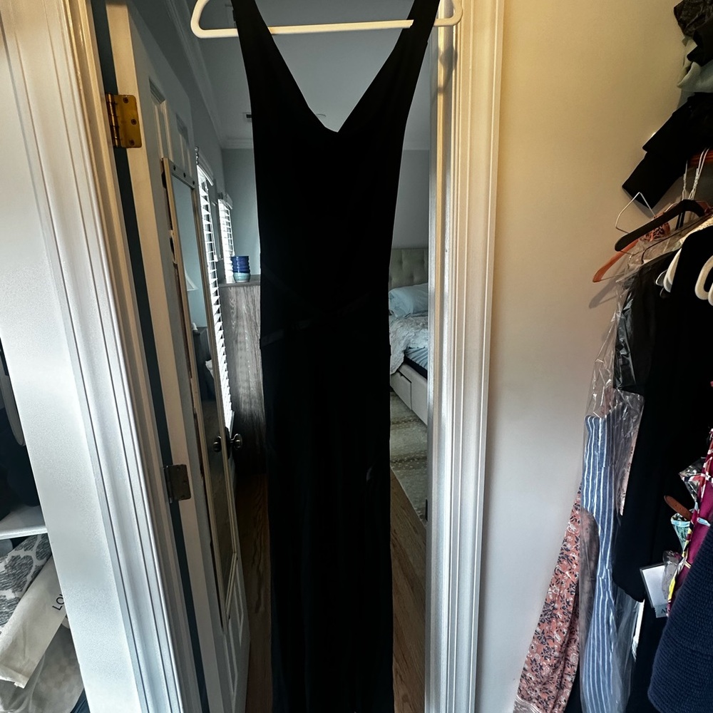 Joseph Ribkoff Black Sleeveless V-neck Gown